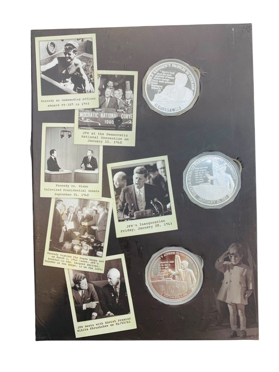 The Life of John F. Kennedy "Through His Own Words" Volume 1 & 2 Coin Book 12 Coins