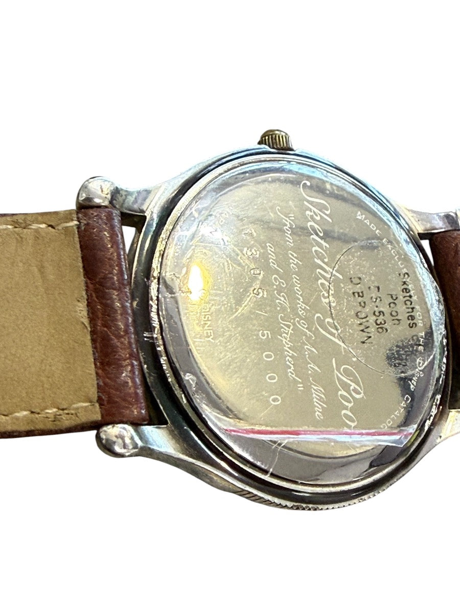 Disney Winnie The Pooh Quartz WatchSketches Of Pooh Leather Band 34mm