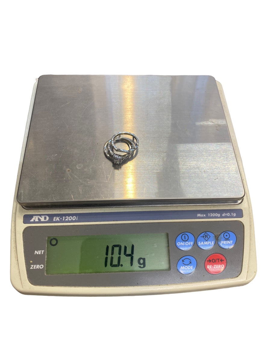 14K White Gold Lady's 3Set Engagement Diamond Ring 1.47 CTW Size 8.5