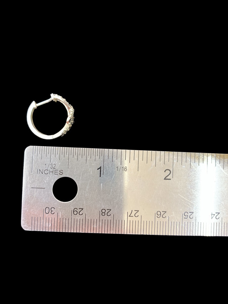 10K White Gold Diamond Earrings - 1.04tcw - 0.5" - 3.4g