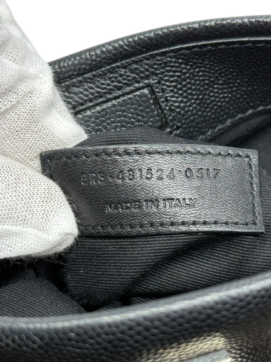 Saint Laurent West Hollywood Crossbody Bag Leather Strap Silver Logo