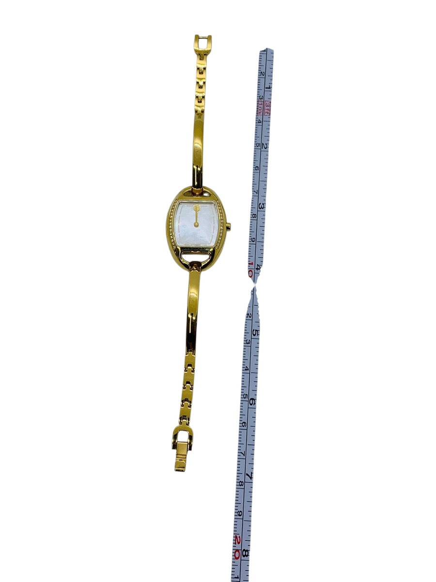 Movado Miri Ladies Diamond Gold Tone Quartz Watch Mother Of Pearl