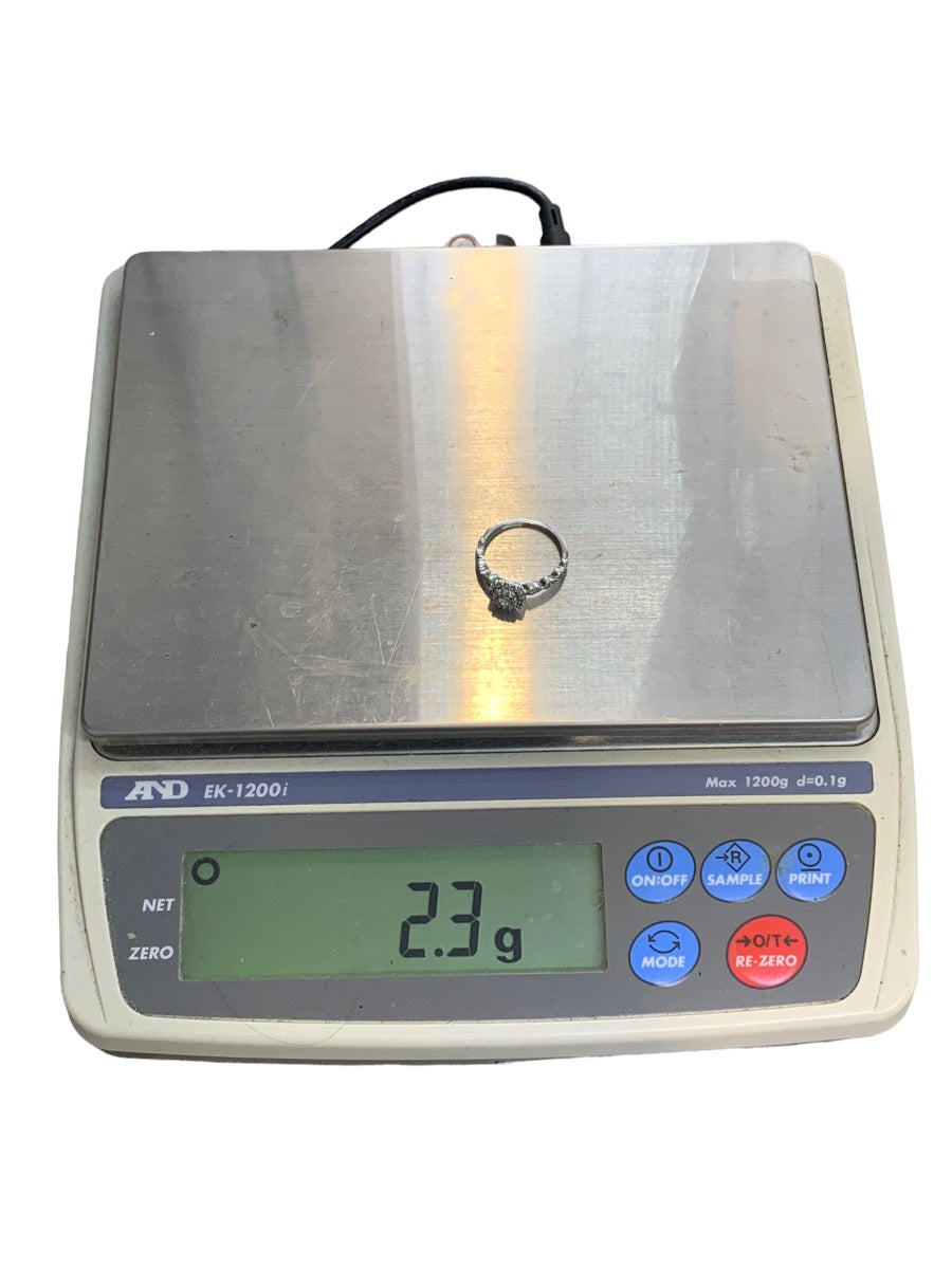 10K White Gold Engagement Lady's Ring .32 CTW 2.3 Grams Size 7