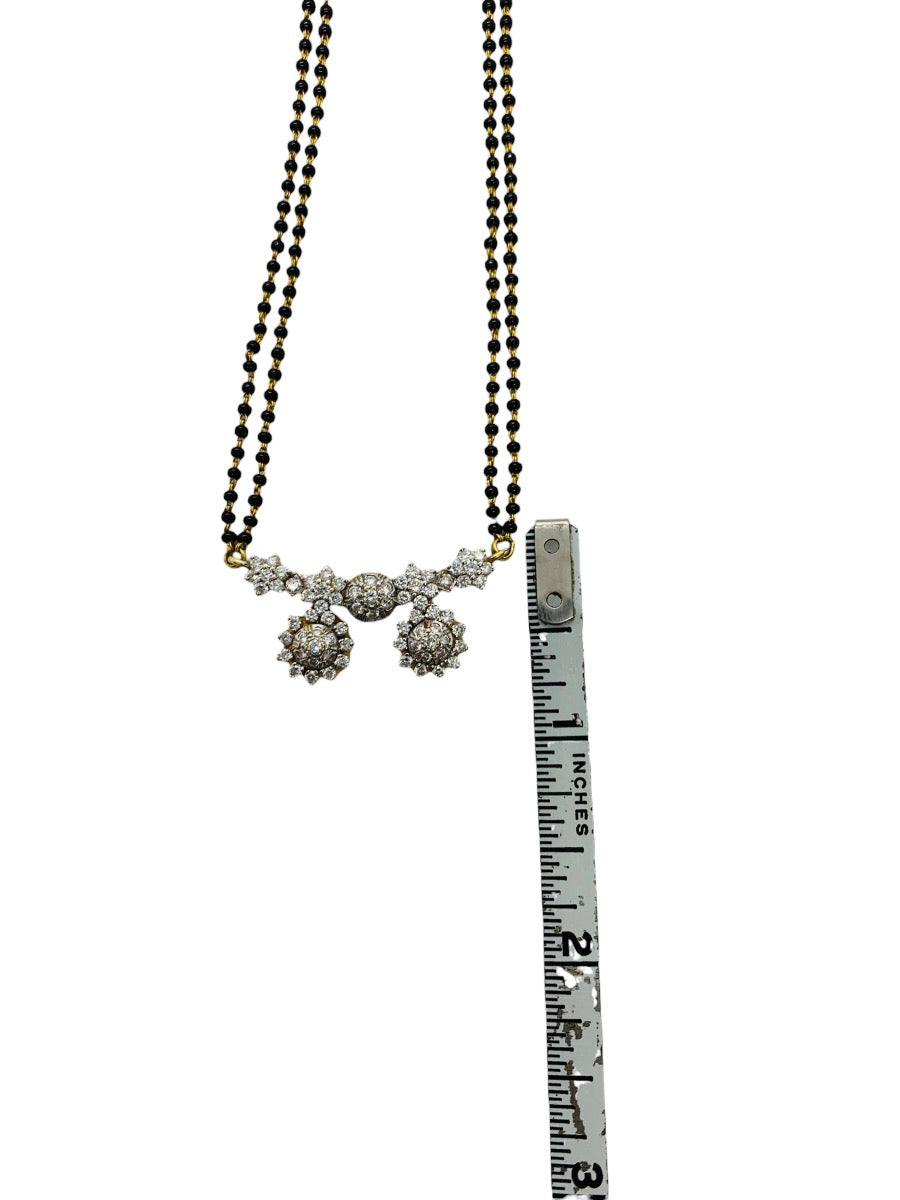 22K Yellow Gold Indian Mangalsutra Diamond Bead Necklace 1.5 CTW | 12 Gr | 17" length