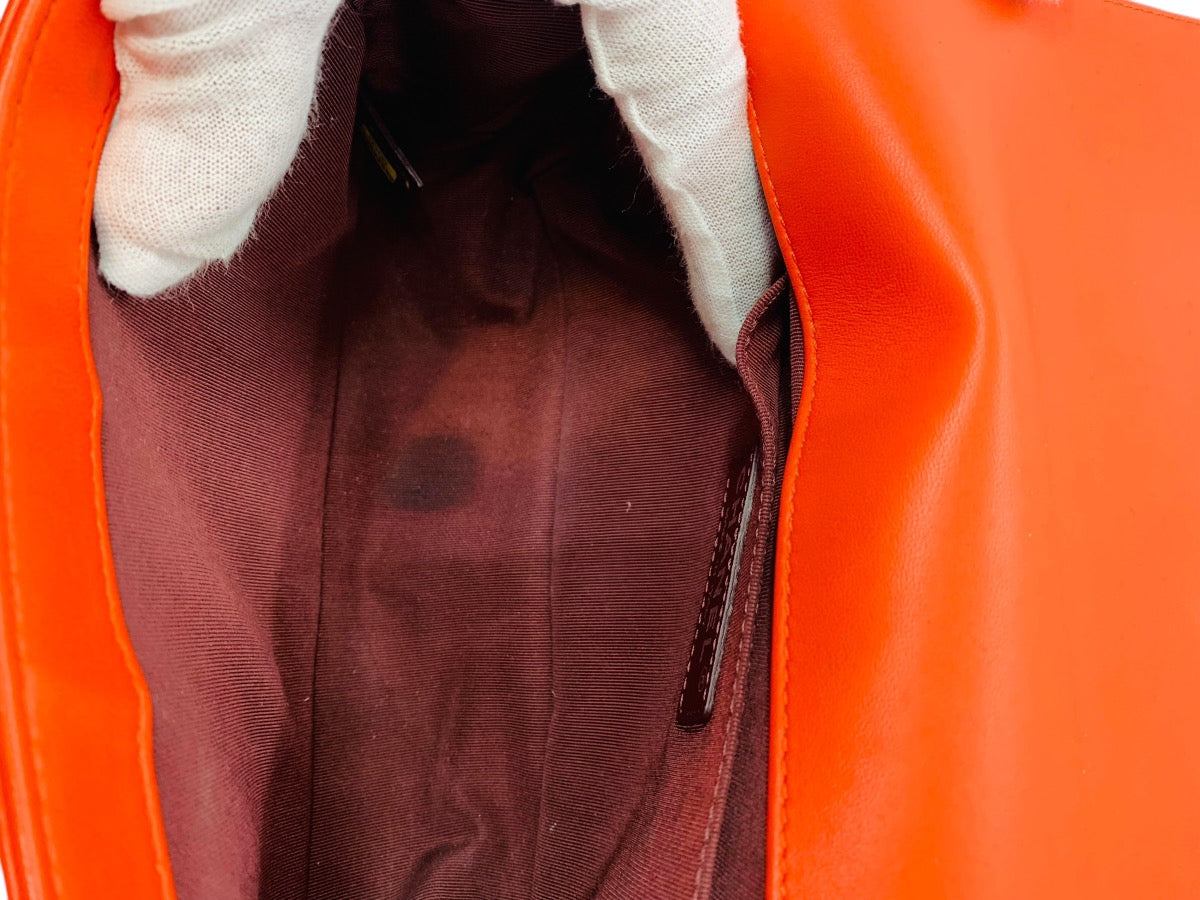 (READ) Chanel Boy Flap Bag Quilted Lambskin Medium Orange