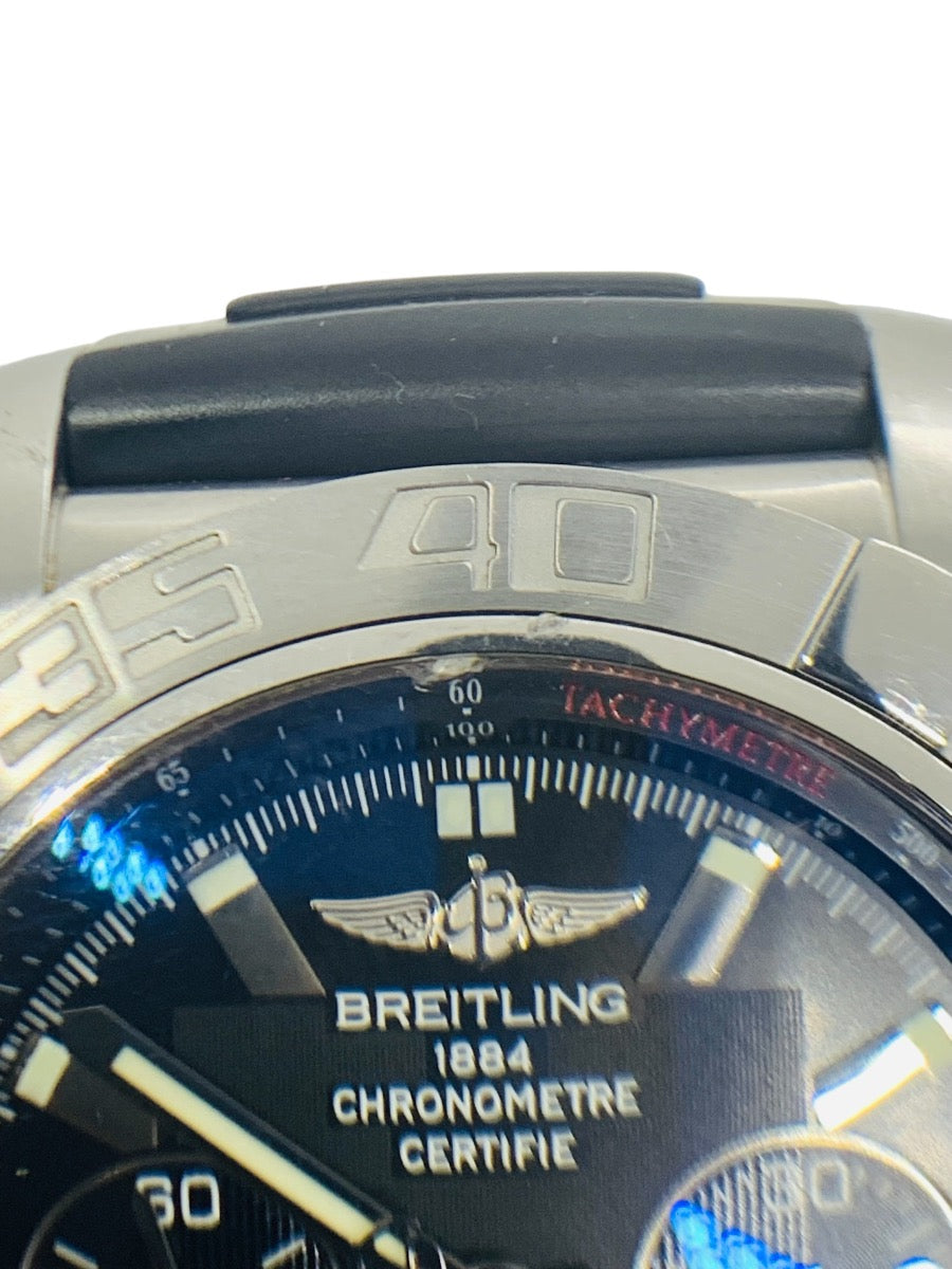 Breitling Chronomat 44 Black Dial Stainless Steel Case/ Rubber Bracelet AB0110
