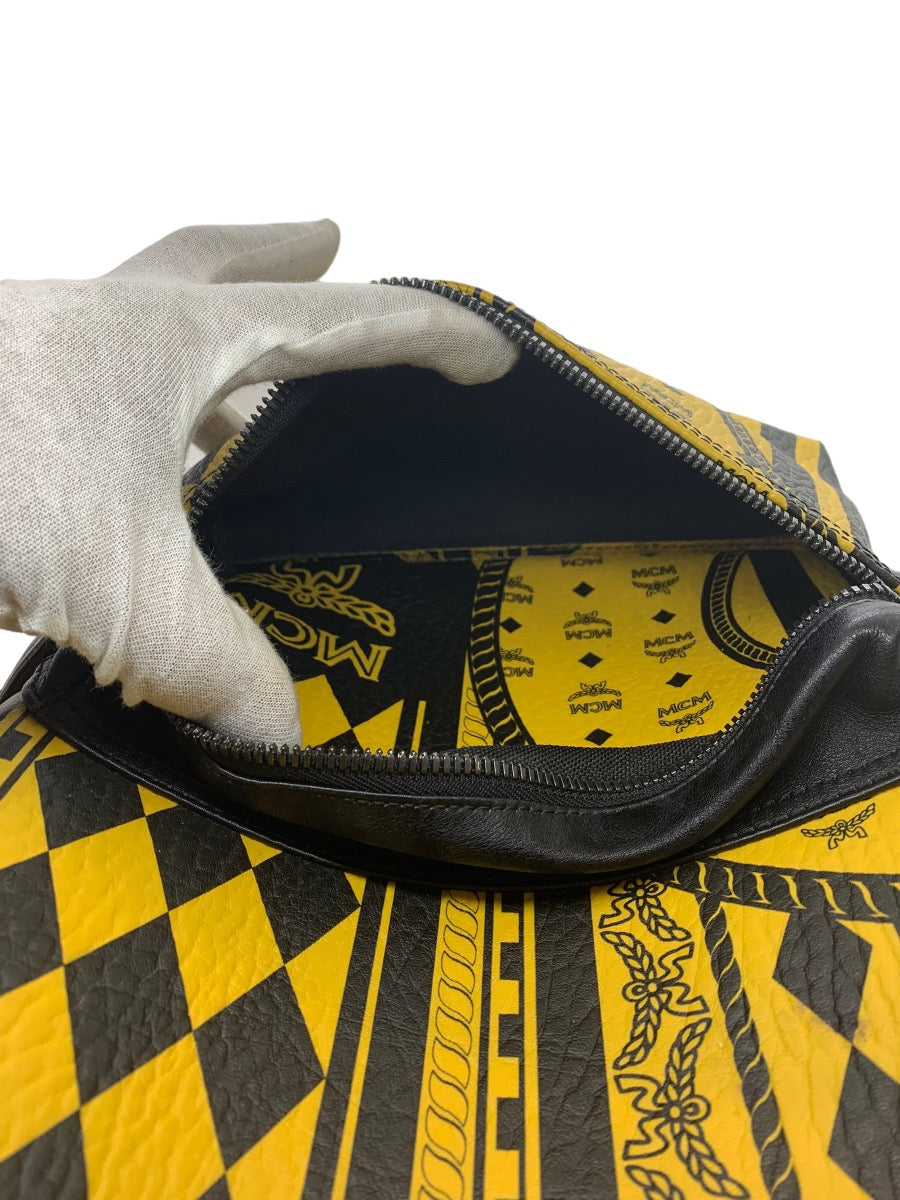 MCM Baroque Print Backpack in Viestos Yellow/Black