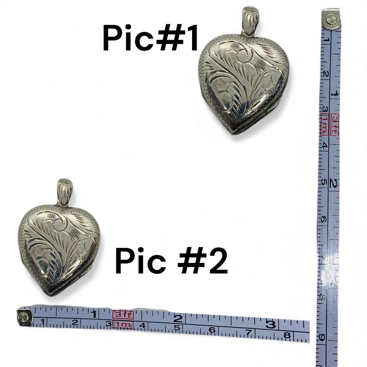 Sterling Silver .925 Heart Double-Quad Locket Pendant 14.9 Grams