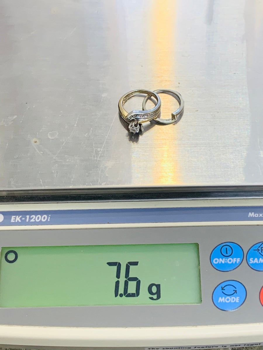 14K 2-Tone His & Hers Wedding Diamond Set 17 Grams Collectively