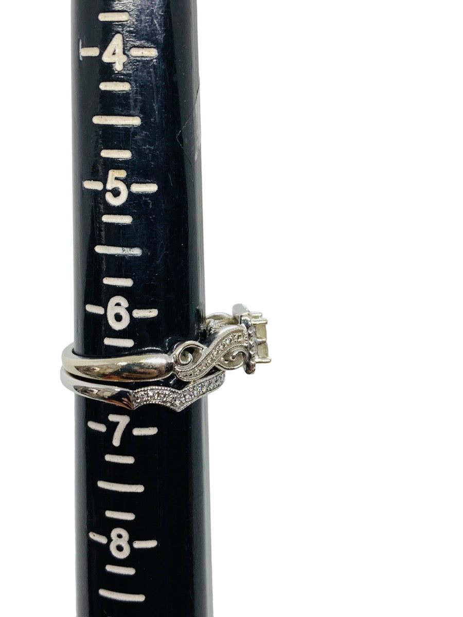 14K White Gold Engagement Lady's Ring 1.15ctw, 8.5 Grams Size 6.5