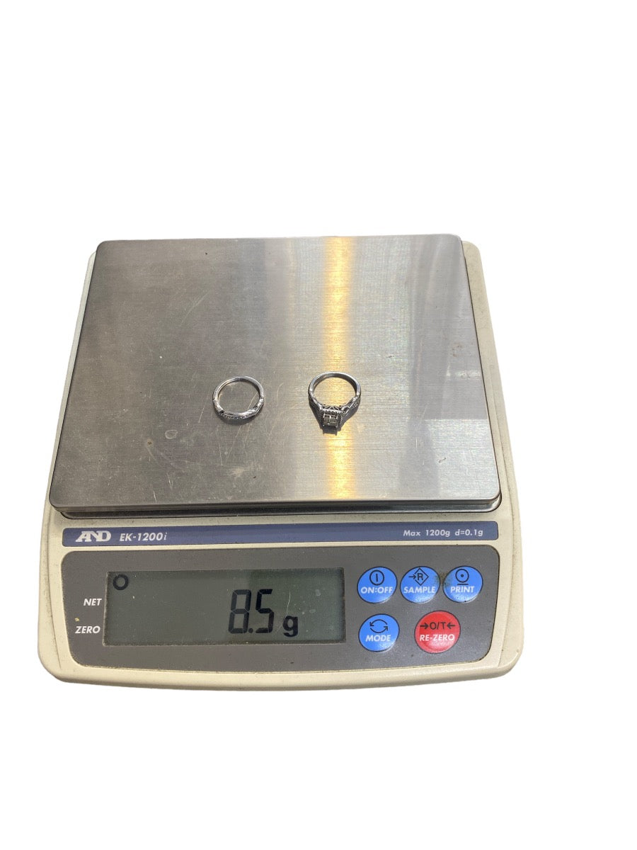 14K White Gold Engagement Lady's Ring 1.15ctw, 8.5 Grams Size 6.5