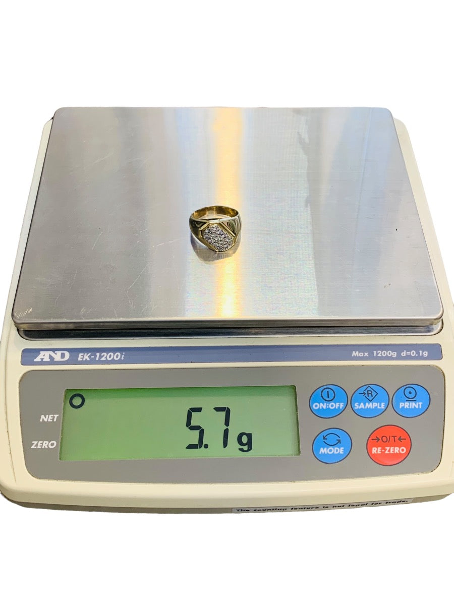 14K Yellow Gold Gentleman's Diamond Ring 5.7 Grams |.39 CTW | Size 9