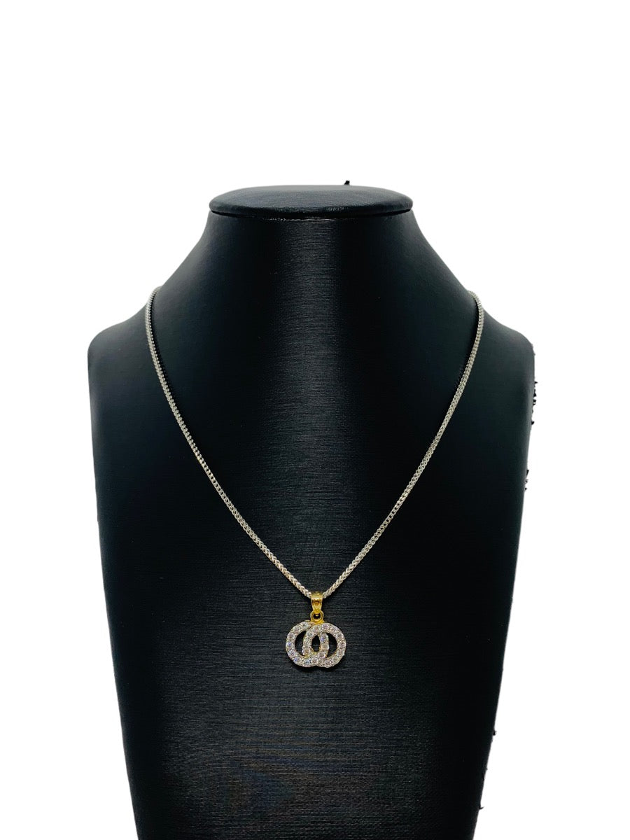 14K White Gold Necklace Chanel Charm 6.4Grams 10"Lenght