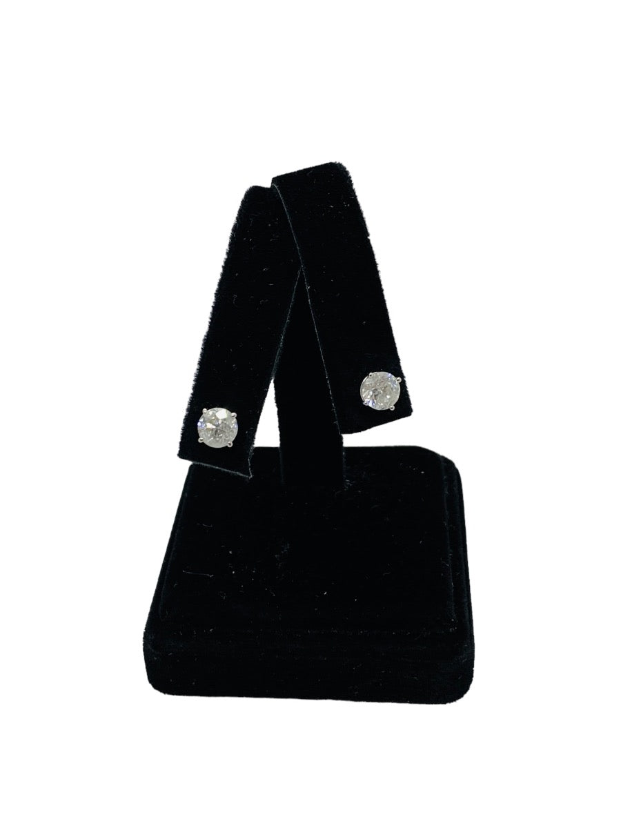 14K White Gold Diamond Stud Earrings 1.7 CTW /1.4 Gr /i3-i2 Clarity /M-L Color