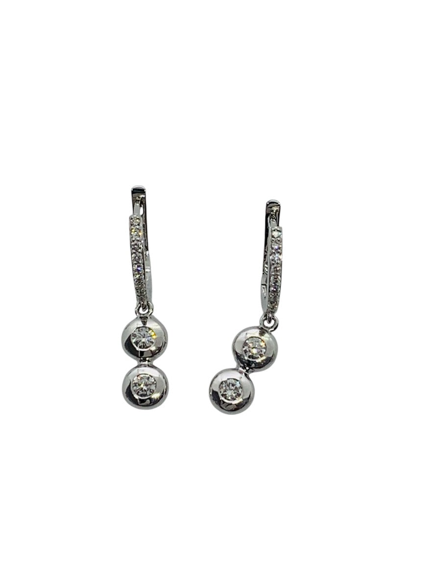 Effy 14K White Gold Diamond Dangling Earrings 3.9 Grams | .60 CTW