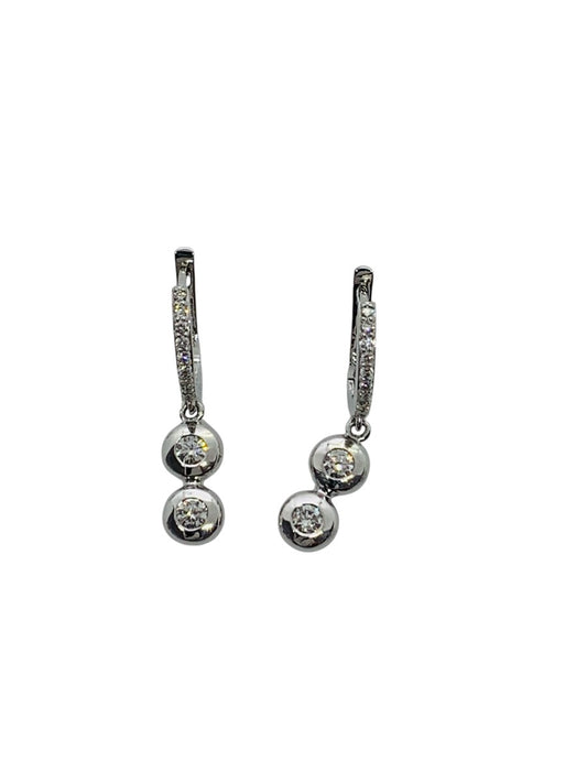 Effy 14K White Gold Diamond Dangling Earrings 3.9 Grams | .60 CTW