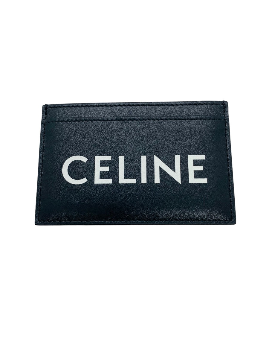 Celine Black Leather Card Holder Wallet - Smooth Calfskin, Logo Print