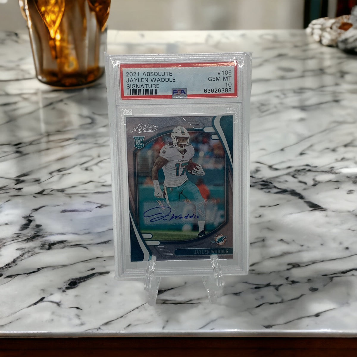 2021 Absolute Jaylen Waddle Signature #106 GEM MT 10 PSA