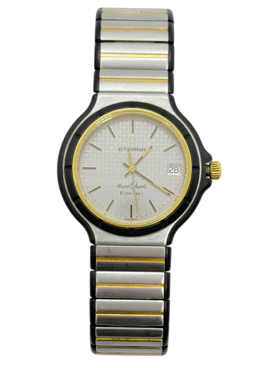 (READ) Eterna Kontiki Royal Quartz 2-Tone Rare Watch 184.1563.82.S