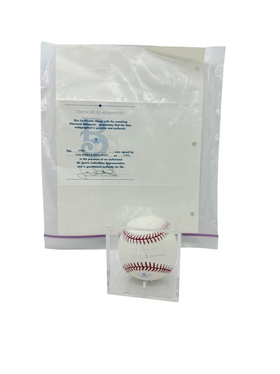 MLB Don Larsen & Yogi Berra Signed Baseball w/ Certificate
