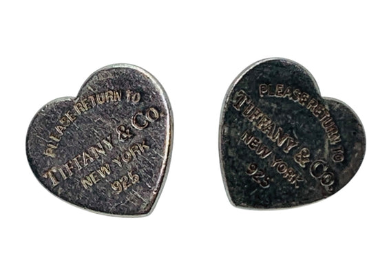 Tiffany & Co .925 Return To Tiffany Heart Stud Earrings 2.9 Grams