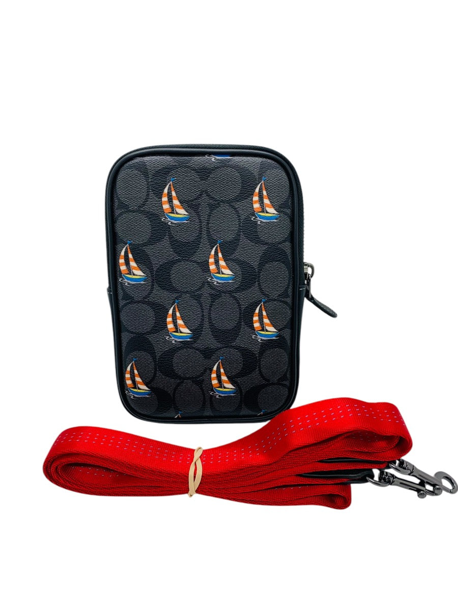 Coach Aden Crossbody Bag In Signature Canvas W/ Sailboat Print