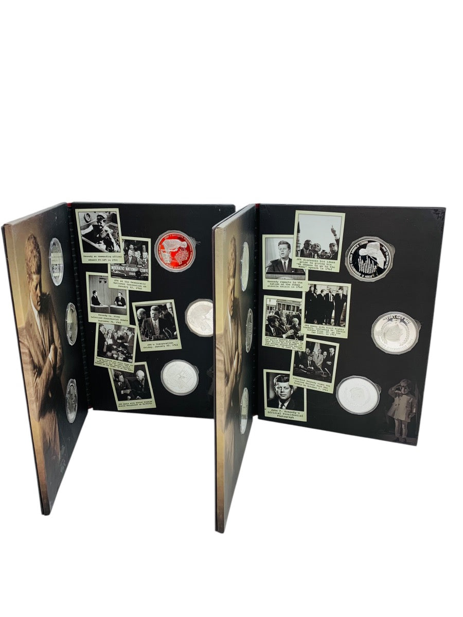 The Life of John F. Kennedy "Through His Own Words" Volume 1 & 2 Coin Book 12 Coins