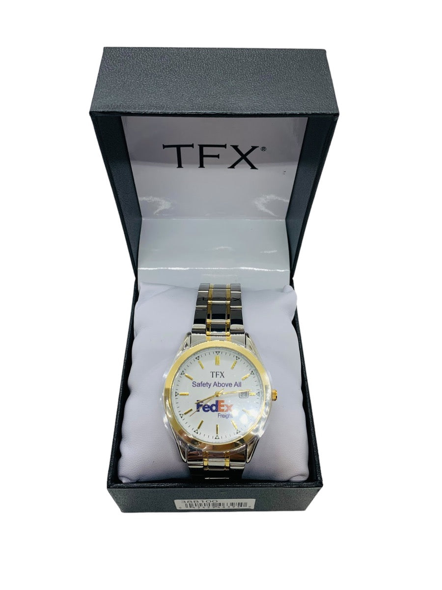 TFX "Fed Ex Safety Above All " Gentleman's Quartz 2-Tone Watch