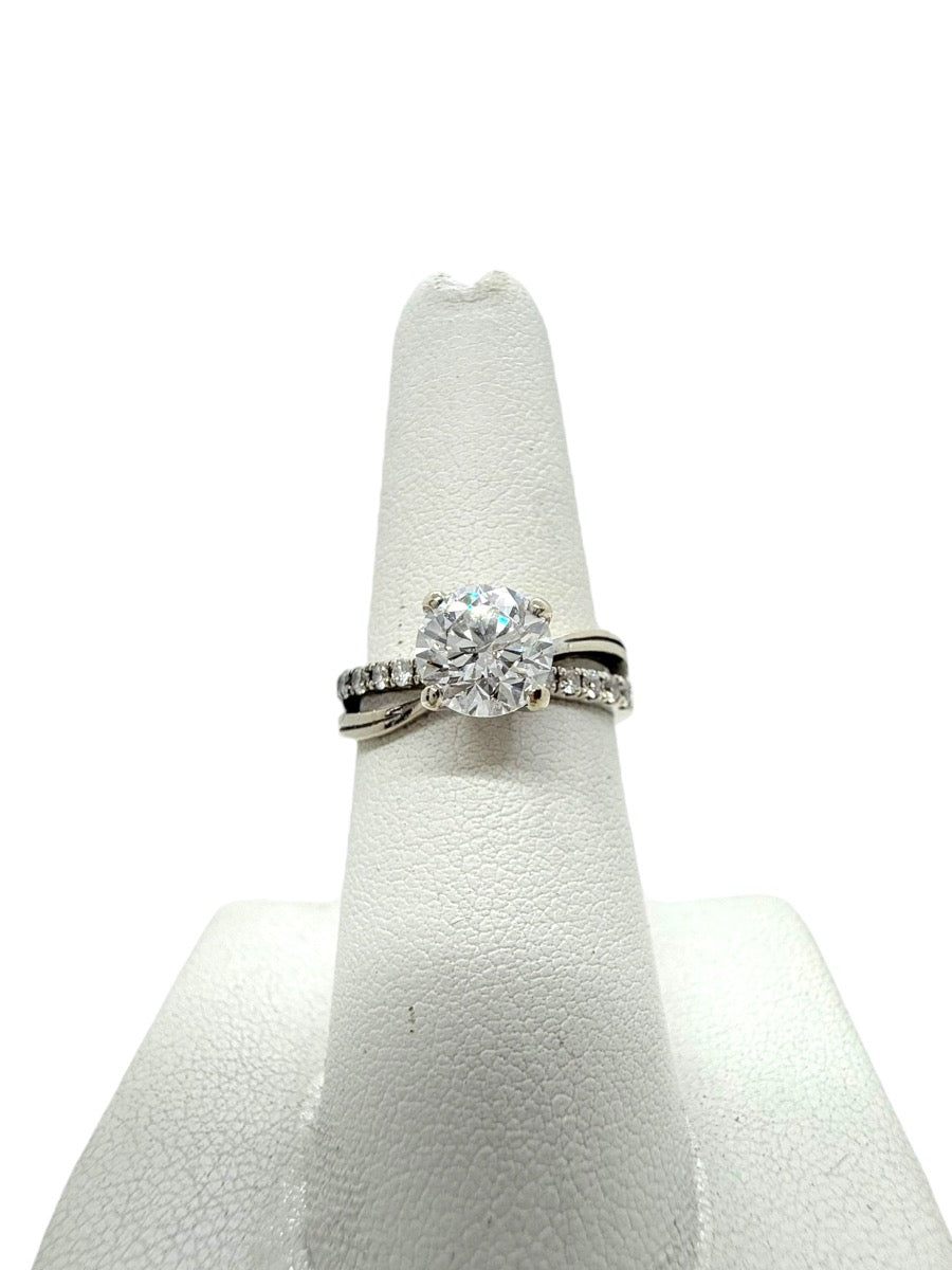 14K White Gold Lab Diamond Engagement Ring - Size 6.75 - 1.08TCW - 3.9 Grams