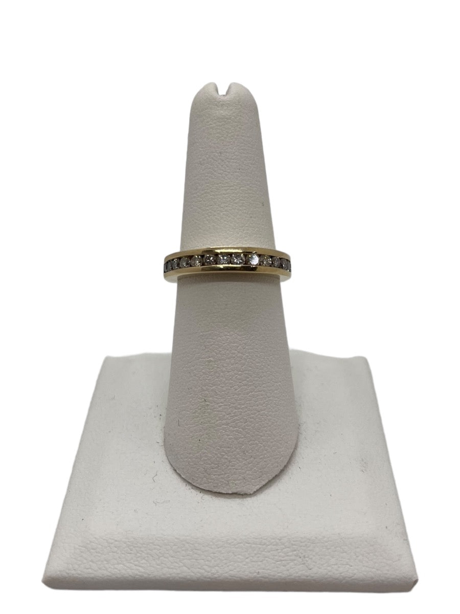 14K Yellow Gold Half Eternity Diamond Ring - Size 6.5- 0.75TCW - 5.1g