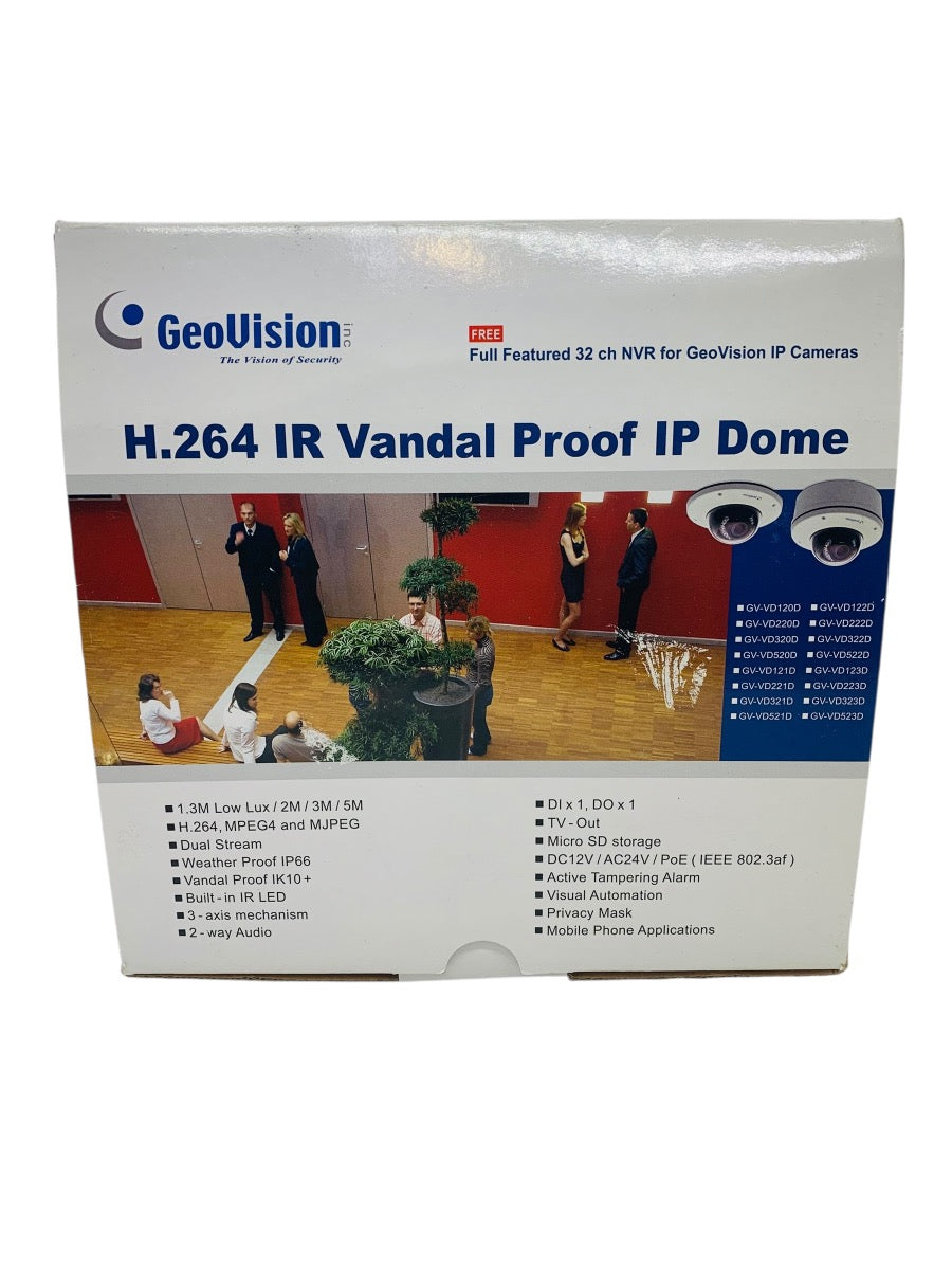 Geovision GV-VD220D 2 Megapixel 1080P HD IR Vandal Dome IP Camera