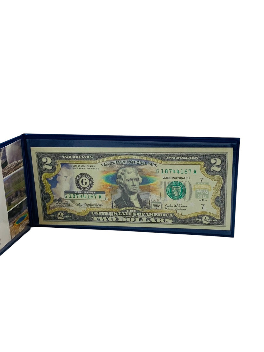 2003 A Two Dollar $2 Colorized Yellowstone National Park Note