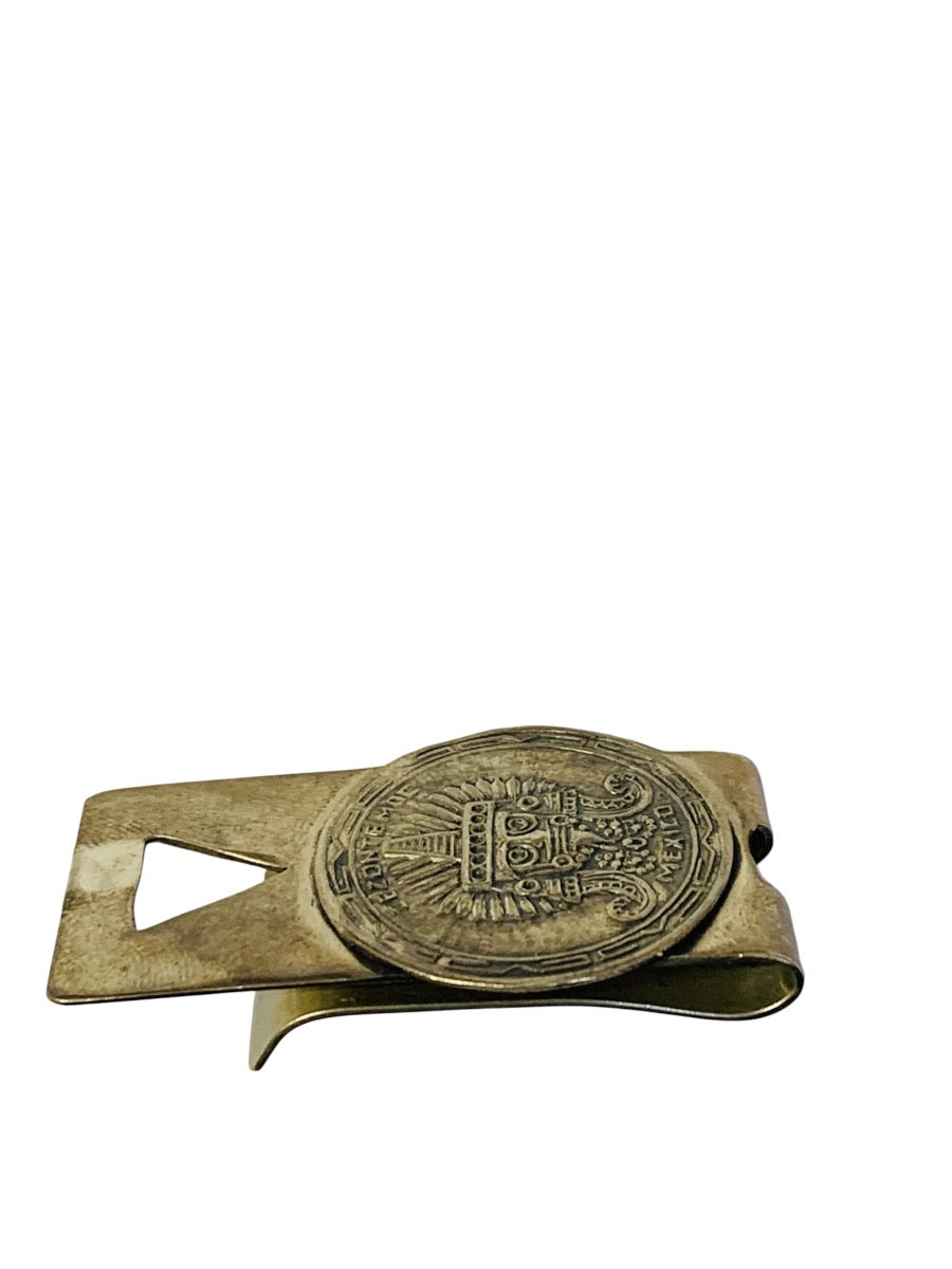 Vintage Sterling Silver Cezontemoc Mexico Money Clip 27.4 Grams