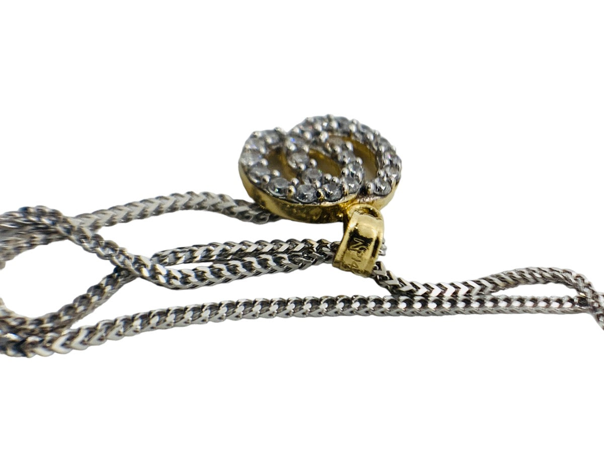 14K White Gold Necklace Chanel Charm 6.4Grams 10"Lenght