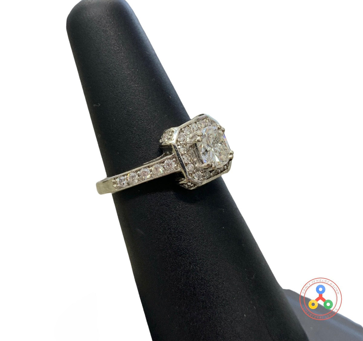 14K White Gold Women's Engagement Diamond Ring (1.18 CTW) 4.5G Size 6