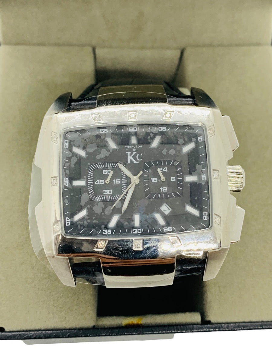 Men's Techno Com KC 46mm Wei Genuine 12 Diamonds Stainless Steel Watch