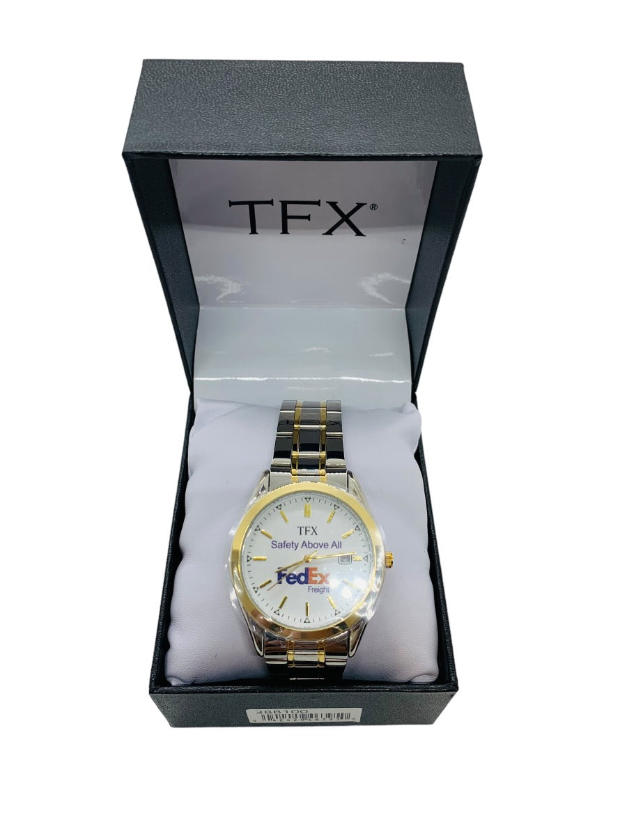 TFX "Fed Ex Safety Above All " Gentleman's Quartz 2-Tone Watch