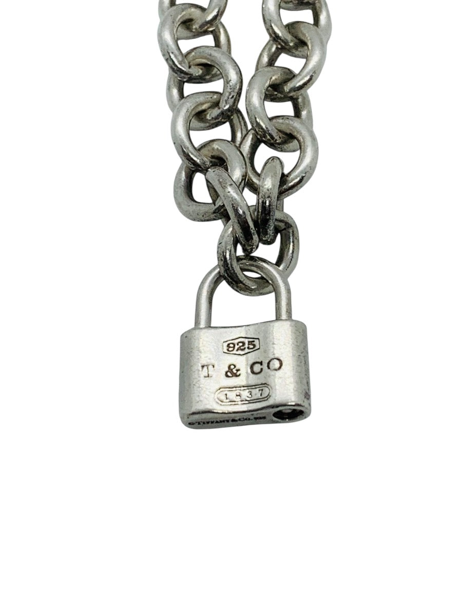 Tiffany & Co 1837 Padlock Rolo Chain Bracelet In Sterling Silver 7"