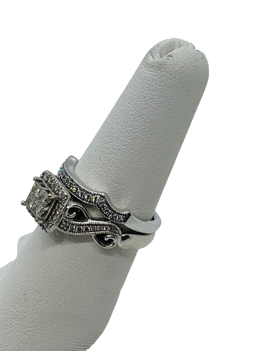 14K White Gold Engagement Lady's Ring 1.15ctw, 8.5 Grams Size 6.5