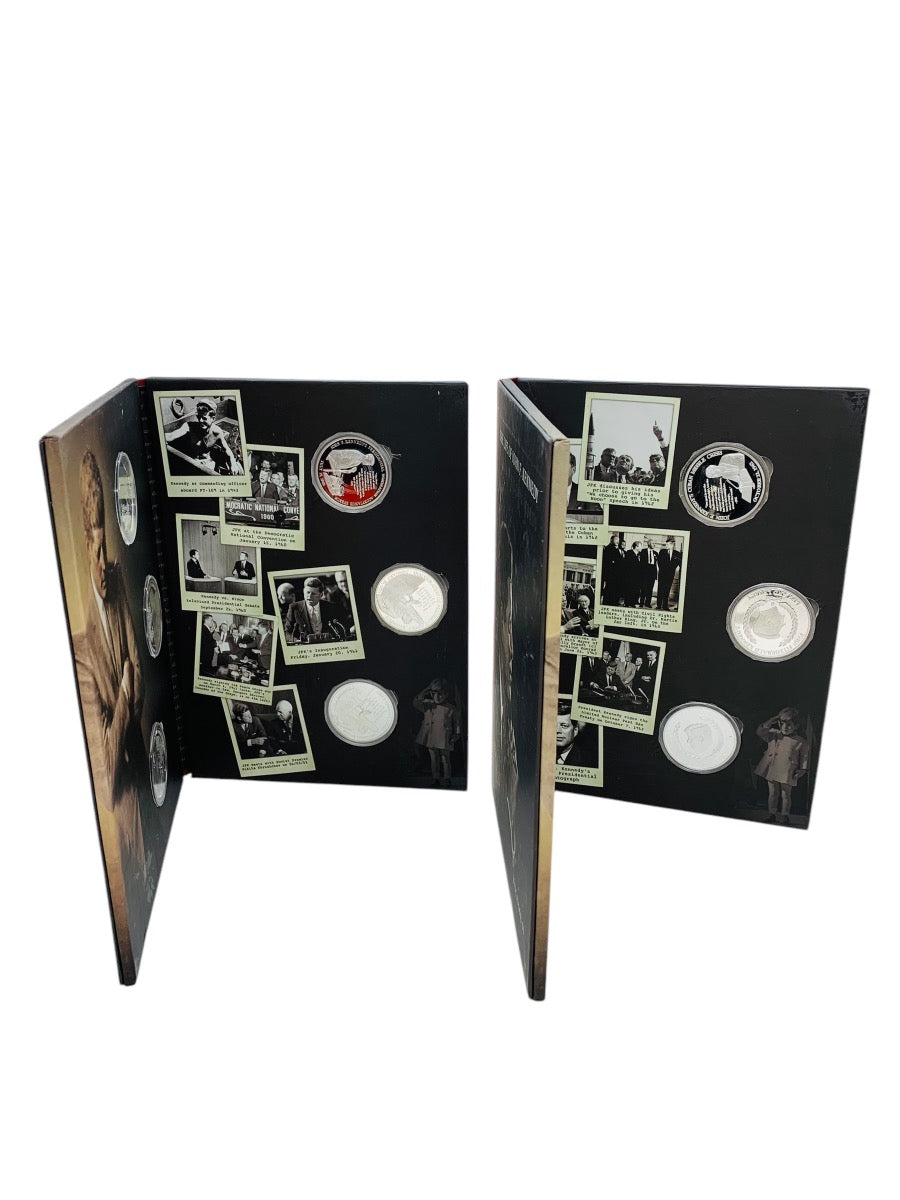 The Life of John F. Kennedy "Through His Own Words" Volume 1 & 2 Coin Book 12 Coins