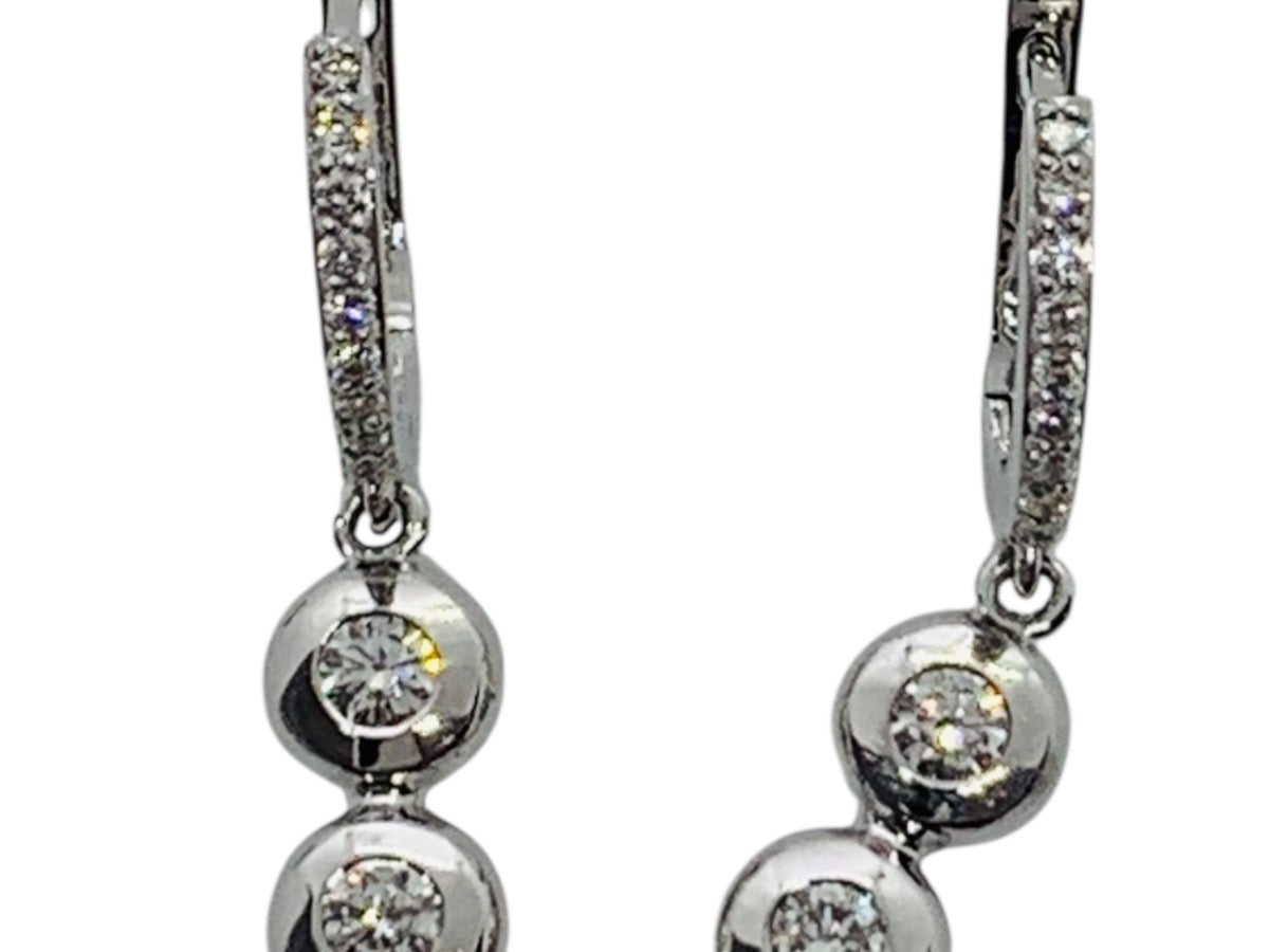 Effy 14K White Gold Diamond Dangling Earrings 3.9 Grams | .60 CTW