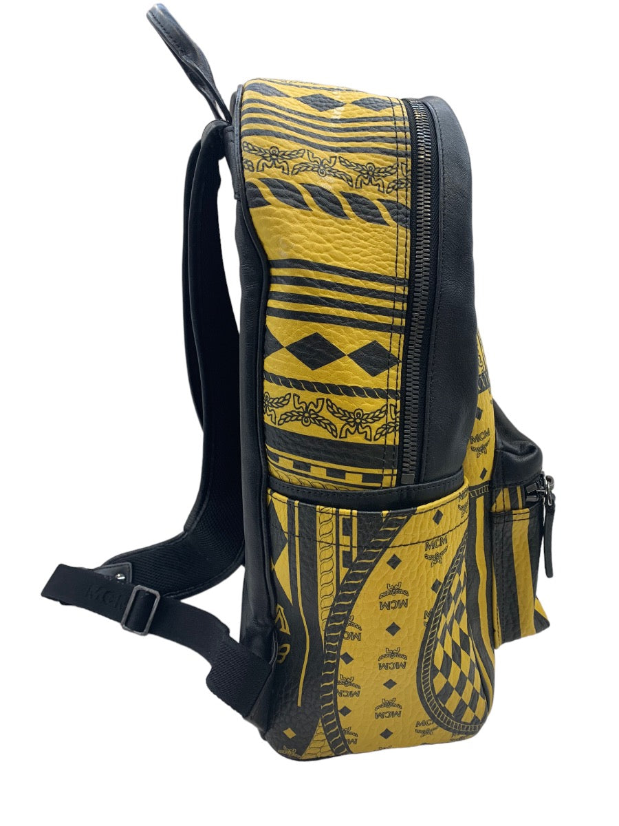 MCM Baroque Print Backpack in Viestos Yellow/Black