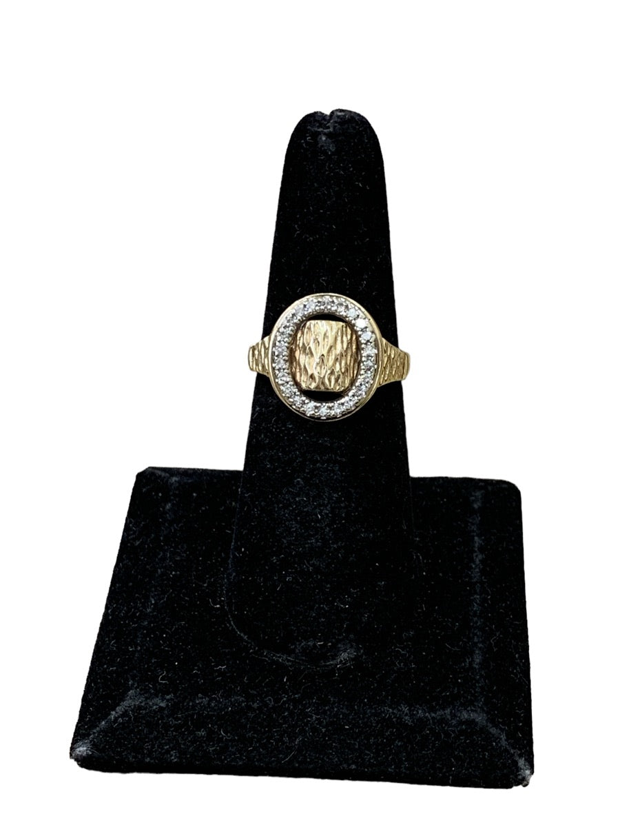 10K Yellow Gold/Diamond Nugget-Styled Ring - .22tcw - Size US 7 - 5.6g