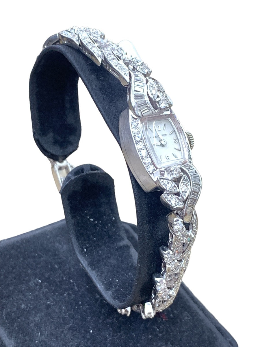 Hamilton Platinum Diamond Analog Watch - 3" - 5.74tcw - 37g