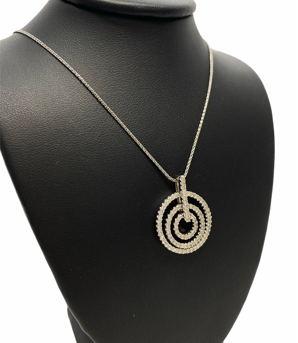 18K White Gold Diamond Necklace (0.255 CTW) 7.4g 8.5"