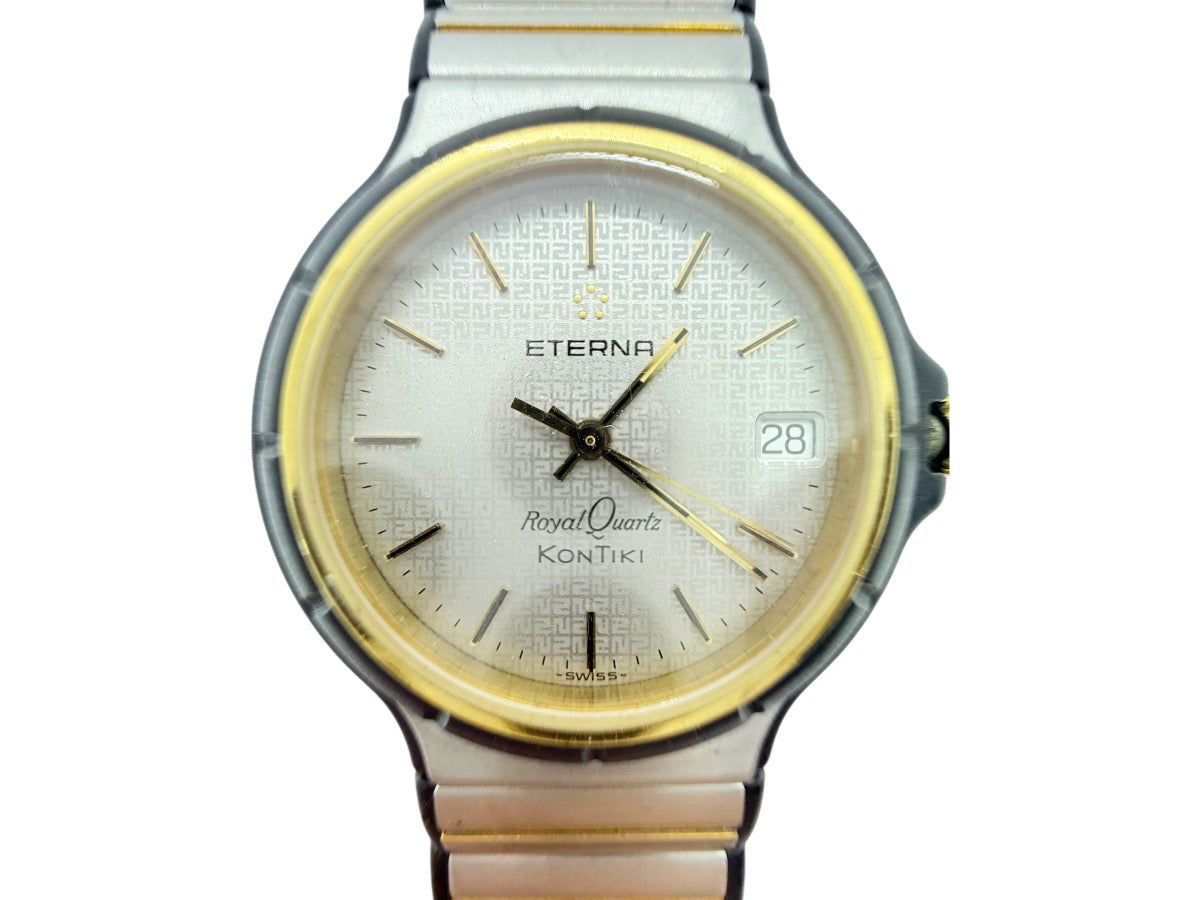 (READ) Eterna Kontiki Royal Quartz 2-Tone Rare Watch 184.1563.82.S