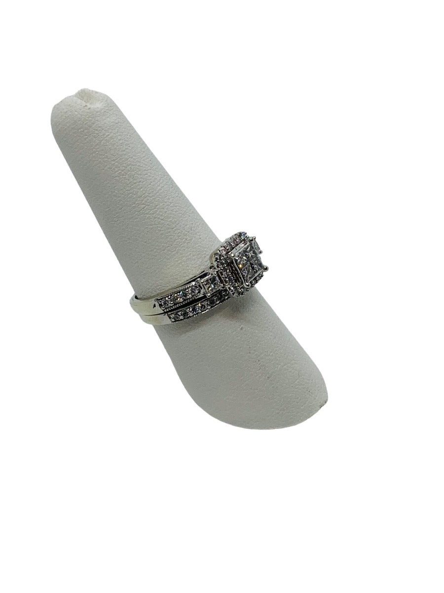 10K White Gold Lady's Engagement Ring 1.95 CTW/ 5.8g/Size 8.5