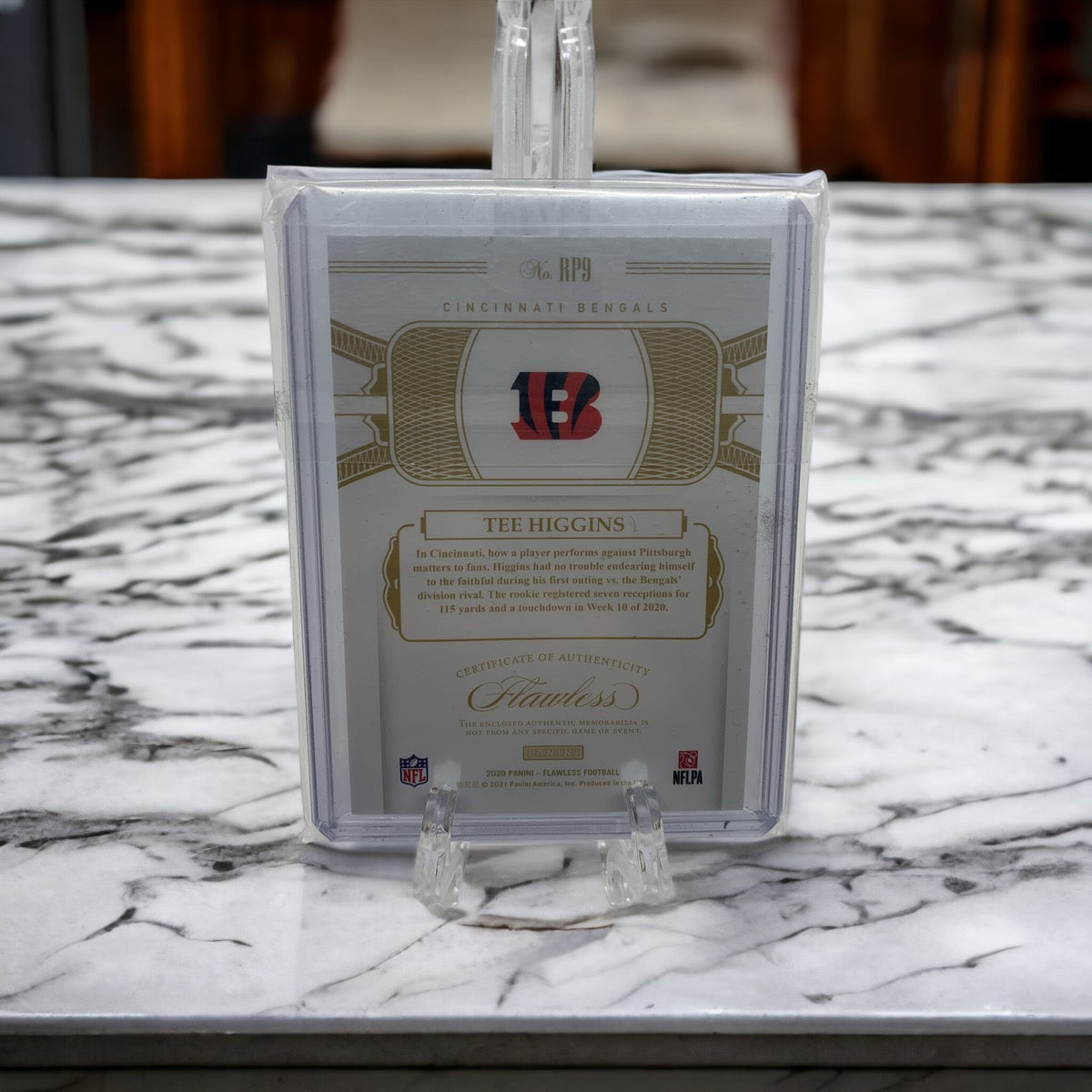 2020 Panini Flawless Rookie Card Tee Higgins Bengals 14/15 Patch # RP9