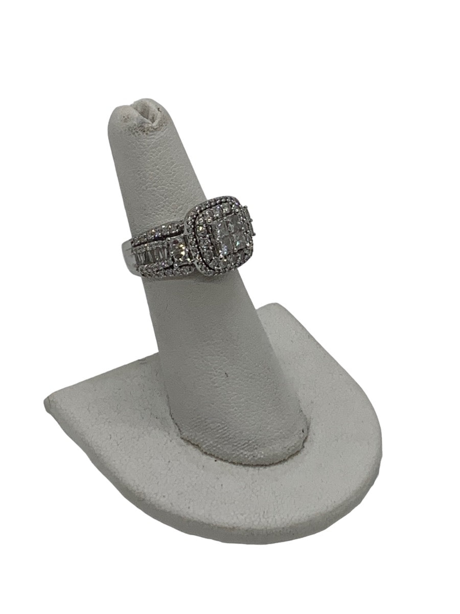 14K White Gold Lady's Diamond Engagement Ring 1.28 CTW Size 8.5 Grams