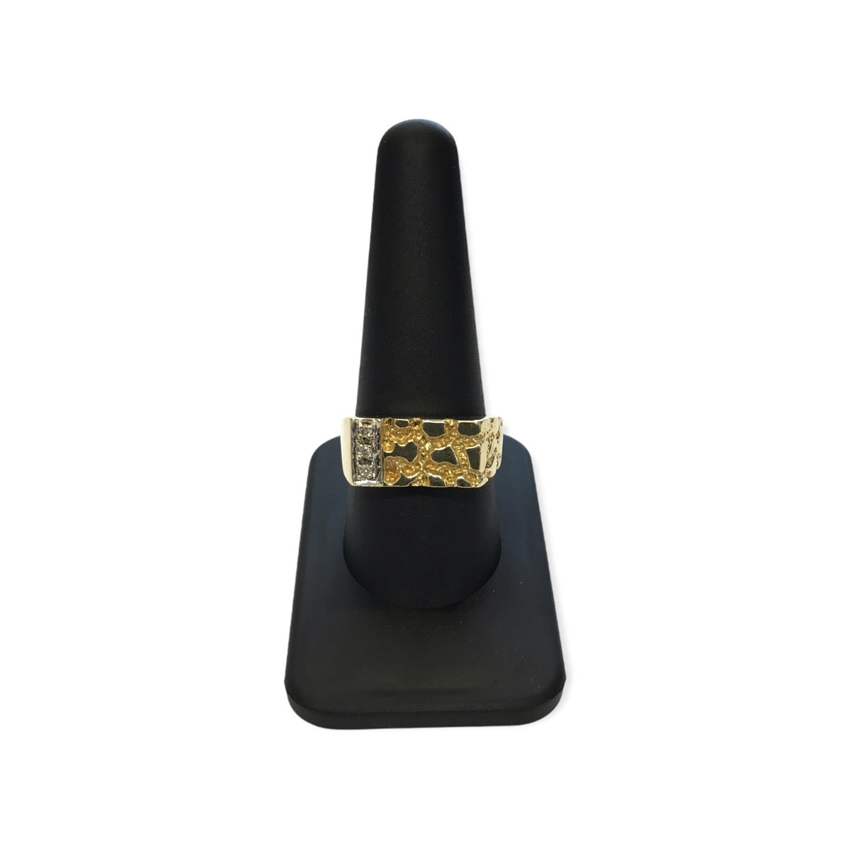 14K Yellow Gold and Diamond Man's Ring Size 10, 8.6 Grams
